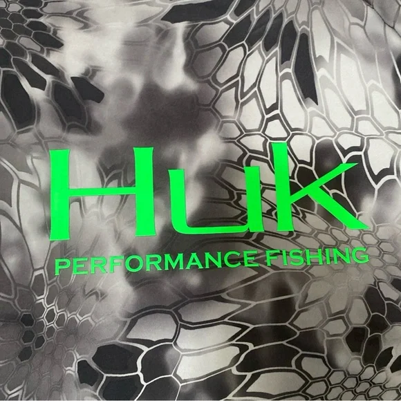 Huk Shirt Men Gray Performance Fishing Lightweight UV Sun Breathable,Size Med - Picture 2 of 5